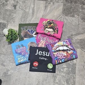 Colorful Graphic T-Shirts Bundle Of 6 New Never Worn